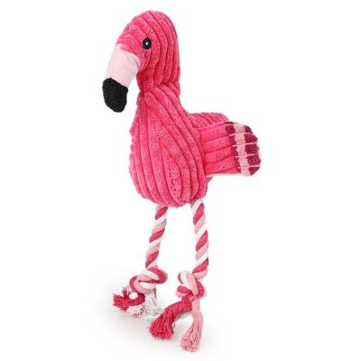 China Viable PAWS HOME Soft Toy Flamingo Pet Toy Indestructible Pet Toy Squeaky Plush Pet Toy for sale