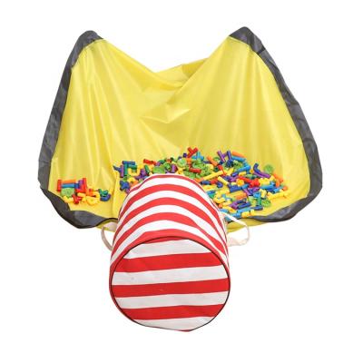 China Durable Polyester Storage Bins Printed Bins Printed Storage Basket Playmat Slide Away Toy Storage Basket for sale