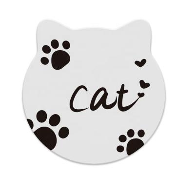 China Viable PAWS HOME Customized Car Cat Absorb Blank Wine Printed Sublimation Coasters for sale