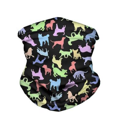 China Soft Smooth Feeling PAWS HOME Magic Multifunctional Knitting Scarf Floral Bandana Kids Scarf With Puppy Designs for sale