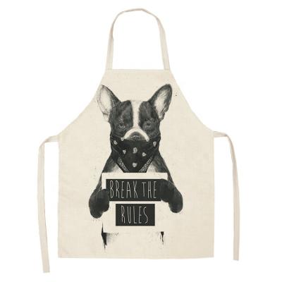 China Puppy Designs PAWS HOME BBQ Cat Retro Logo Apron Women Cute Nordic Cotton Polyester for sale