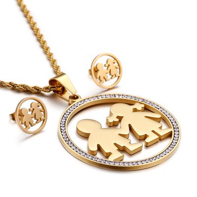 China Fashion TRENDY Friendship Necklace Africa Pendant Gold Plated Jewelry Sets for sale