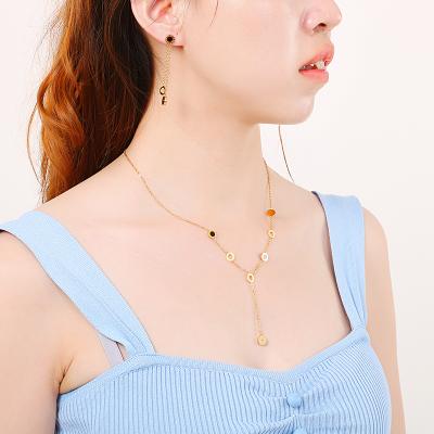 China New FASHIONABLE Stylish Pendant And Chain 18k Gold Stainless Steel Necklace for sale