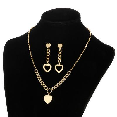 China NEW TRENDY KINDS Heart Drop Earring Design Jewelry Set Personalized Necklace Set for sale