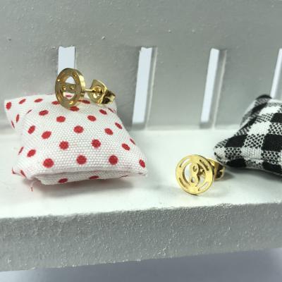 China Fashion Jewelry Romantic High Quality Stainless Steel Minimalist Gold Plated Stud Earrings for sale