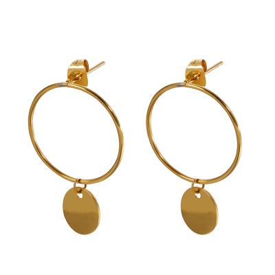 China Fashionable Wholesale Custom Stainless Steel Hypoallergenic Waterproof Jewelry 18K Gold Plated Charming Ladies Drop Earrings For Party for sale