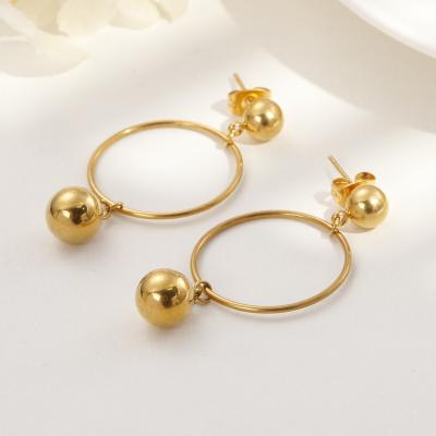 China Fashionable Simple Wholesale Price Ball Drop Earrings Jewelry For Girls for sale