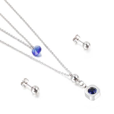 China FASHIONABLE Wholesale Cheap Multilayer Zircon Chains Jewelry Double Pendant Necklace Set For Kid for sale