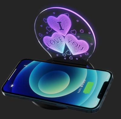 China Conveient 2022 New Sublimation Safe Wireless Charger Portable Wireless Phone Charger Suitable For Valentine's Day Birthday Calendar Gifts for sale