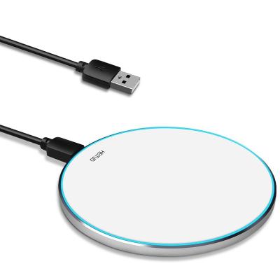 China ABS+PC Material New 2022 Wireless Charger Led Qi Wireless Charger Pad Fit For Iphone Android Phone Earphone 2 In 1 Wireless Fast Charging for sale