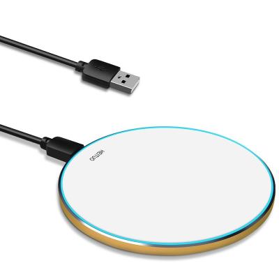 China ABS+PC 2022 New Qi Charger Fireproof Material Radio Led Wireless Charger Pad Fit For Iphone Android Phone Earphone 2 In 1 Wireless Fast Charging for sale