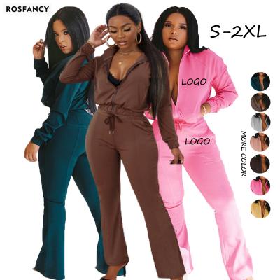 China Autumn Breathable Custom Clothing Women Tracksuit Private Label Two Piece Set Tracksuit Jogging Sweat Suits for sale