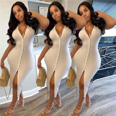 China Breathable Brand New Casual Single Breasted Button Dress Designer Clothes With High Quality Plus Size Women's Dresses for sale