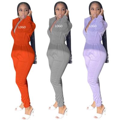 China 2022 New Arrival Winter Women's Anti-Pilling Bodycon Fleeee Overalls Playsuits Solid Jumpsuits Long Sleeve One-Piece Jumpsuit Outfit for sale