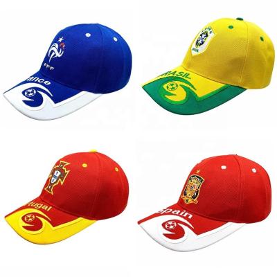 China COMMON Custom Design Qatar 2022 Sports Football Fans Caps Brazil World Cup Baseball World Series Hat for sale