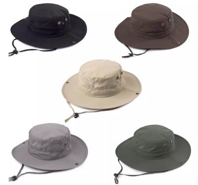 China Custom Cotton Sun Wash Bucket Character Embroidery Simple Outdoor Fishing Hunting Hat for sale