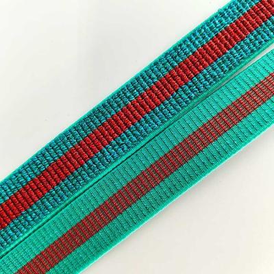 China Two Tone Elastic Webbing Jacquard Elastic Band Stripe Nylon Spandex Band for sale