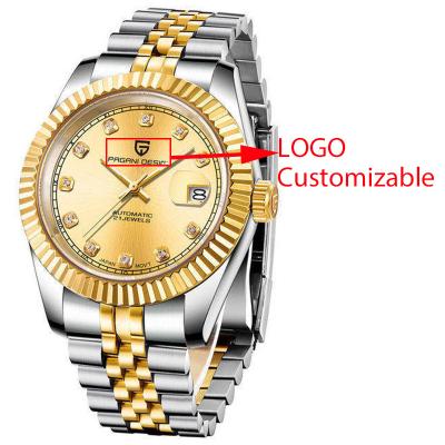 China Luxury High-end Automatic Date Men's Sapphire Glass Stainless Steel Strap Automatic Mechanical Watch for sale