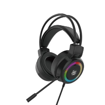 China Headband Wired Computer Game Heaset Over Double Ear Stereo Headphones Headband RGB Light With Long Microphone For PS4 PS5 Abingo V9RGB for sale