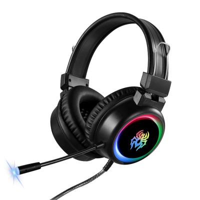 China Headband Wired Computer Gaming Headset Over Ear Headphones RGB Light ABS Stereo Headband With Long Microphone Abingo V5RGB for sale