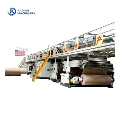 China 5 Layers Corrugtion Line With Quick Change Single Facer And Hydraulic Mill Roll Stand Te koop