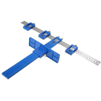 China Drilling gauge woodworking assembling with dowels for installation of handles. Adjustable Punch Marker Tool Drill Guide Ruler Gauge Woodworking Drilling Assembling With Dowels For Installing Handles for sale