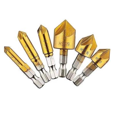 China Wood Drilling 6 Pack Countersink Drill Bits Set 1/4