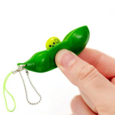 China New Stress Reliever Style Fashion Squeeze Peas Toy Keychain Edamame Toys Beans Anti Stress for sale