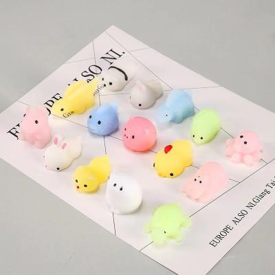 China Relieve New Animals Cat Toys Lazy Mochi Stress Design 3D Mini Animal Squishy Eco-friendly Soft Squishy Toy for sale