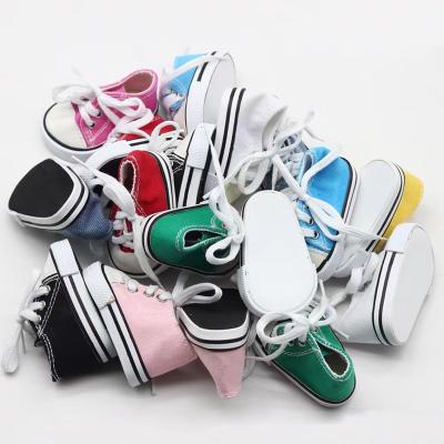 China Cartoon Toy Mini Doll Denim Canvas 7 cm Doll Shoes For 18 Inch American Dolls Toys For Girls for sale