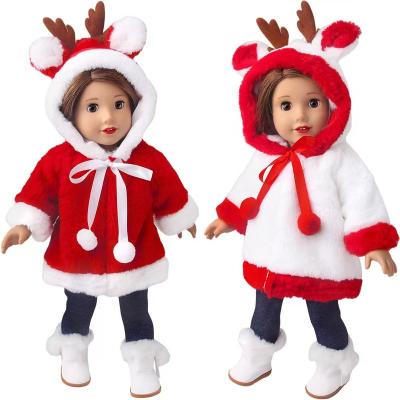 China Cartoon Toy 18 Inch Girl Doll Christmas Costume Plush Top With Moose Horns And Ears Doll Christmas Dress Up Accessories for sale