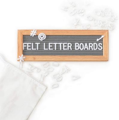 China Europe Homeware chlidrens gifts gray decor letters and oak frame plastic felt letter board for sale