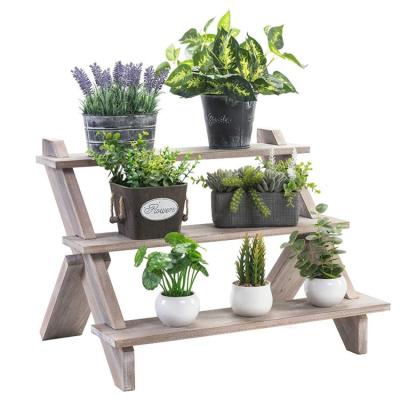 China China Customizing Solid Small Garden Flower Pot Organizer Wooden Risers For Decor for sale