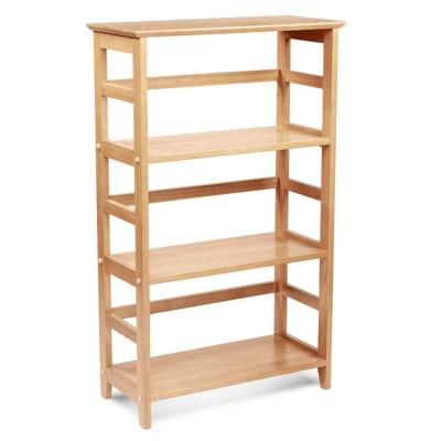 China Eco-Freindly 4 Tier Storager Organization Light Oak Wood Shoe Rack Shelf Display for sale