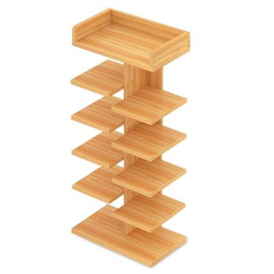 China Eco-Freindly 6 Tier Simple Modern Decorative Wooden Shoe Rack Shelf Storage Cabinet for sale