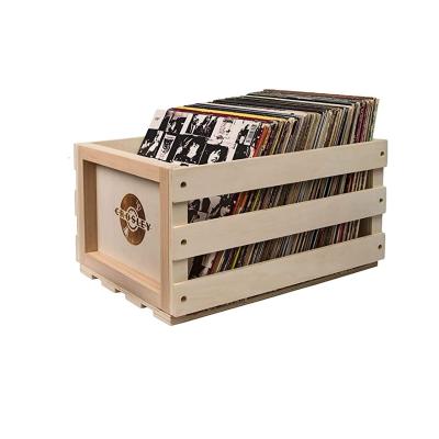 China Antique Imitation Natural Wooden Rack In Record 75 Album Storage Case Box for sale