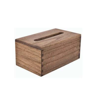 China Factory Outlet Minimalist Rectangular Bamboo Tissue Box Lid Water Resistant Tissue Box Cover for sale