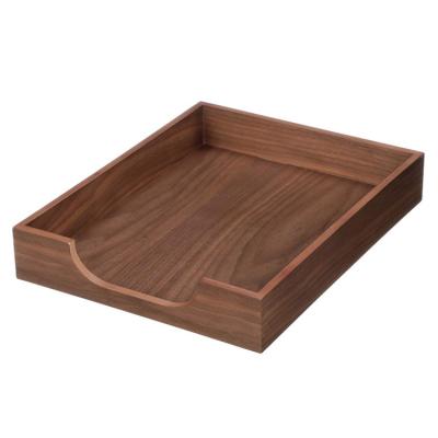 China Eco-Freindly's Best Selling Wholesale Premium Paper Black Walnut Finish Wooden Desk Trays for sale