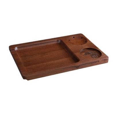 China Eco-Freindly originally designed the versatile Classic Black Walnut Wooden Rolling Tray for sale