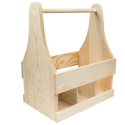 China Africa Party Wine 6 Party Hand Basket Decorative Practical Type Solid Wood Box Bottles for sale