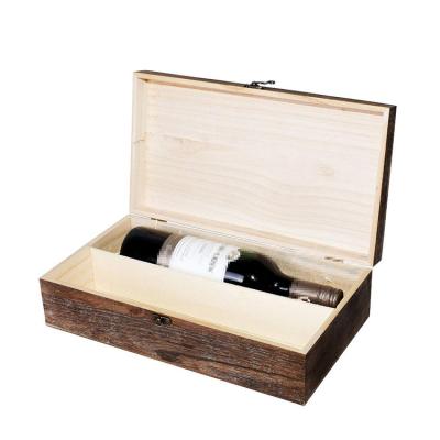 China China Best Selling Two Colors Vintage Solid Wood Birthdays Wine Boxes For Gifts for sale