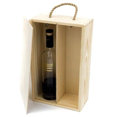 China 2 Bottle High Quality Natural Strong Wine Texture Pine Europe Factory Wooden Box for sale