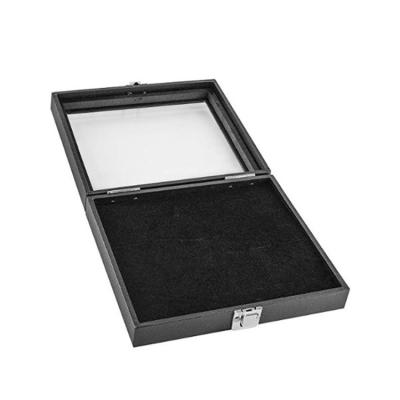 China Eco-Freindly Black 36 Slot Wooden Ring Storage Box Display Case Leatherette Ring Box for sale