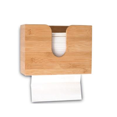 China Eco-Freindly Modern Stylish Natural Bamboo Color Wall Rack Tissue Box Wooden Bulk for sale