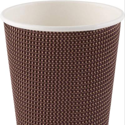 China Ripple Wall wholesale compostable pla paper cardboard coffee cups with lids for sale