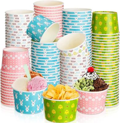 China Eco-freindly Walls 4oz Disposable Paper Ice Cream Bowl With Double Pe for sale