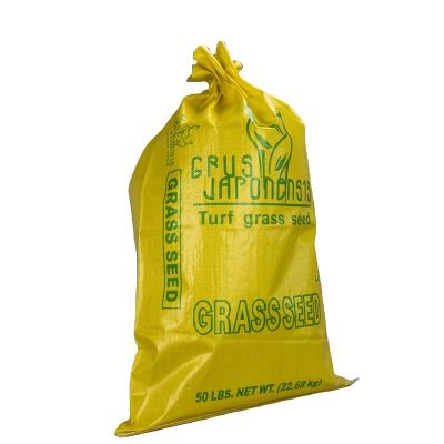 China Cheap Customized Polypropylene Recyclable New Material Yellow 25kg Poly Sack Bags To 50 Kg for sale