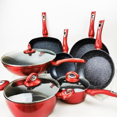 China New Kitchen Utensils Pots Viable High Quality Cookware Non-Stick Pans Strainers Food Tableware Easy To Clean Kitchen Pot Sets for sale