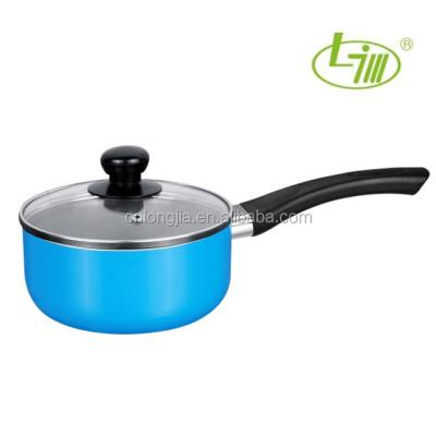 China High Quality Sustainable Pressed Aluminum Nonstick 1.4QT Sauce Pan With Colored Outer Finish for sale