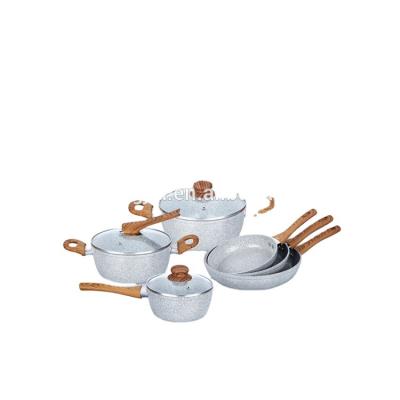 China 4pcs viable press pot/marble aluminum ceramic saucepan sauce pot/20cm 24cm cassrole/24cmfry set/16cm sauce pan/24cmfry for sale